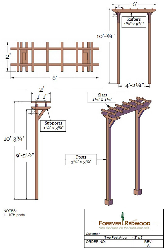 Two-Post Arbors Drawing