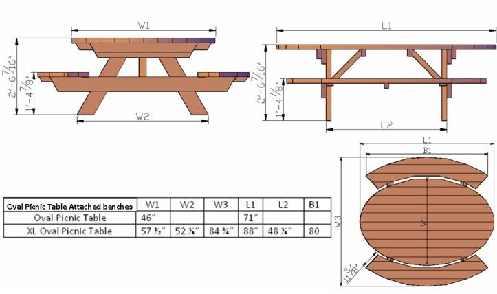 Picnic Table Dimensions