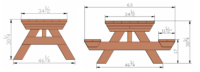 Rectangular Picnic Tables