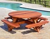 Round Picnic Tables (Attached Benches)