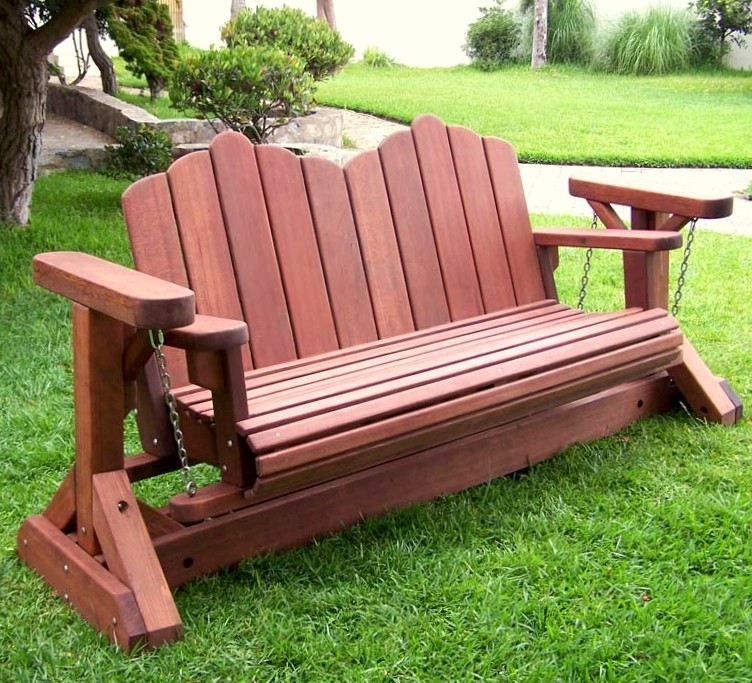 Adirondack Glider Bench - Adirondack Chairs  Forever Redwood