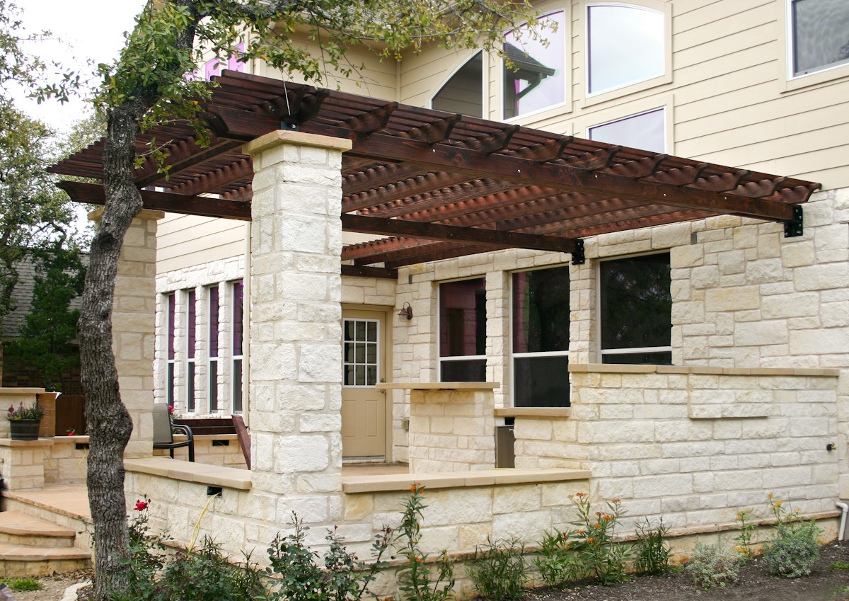 attached pergola designs pictures