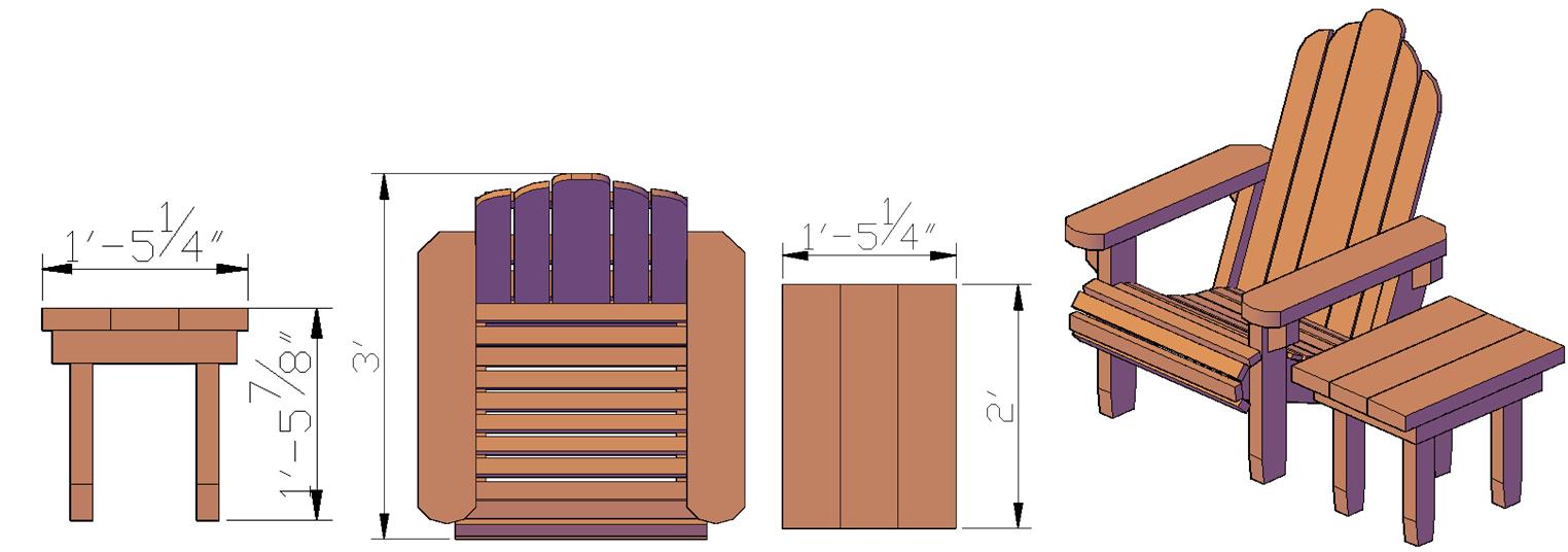  Adirondack Chair. The drawing below shows how the Adirondack Chair's