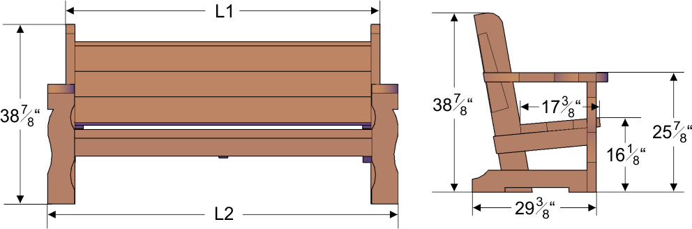 Redwood Angel's Bench, Outdoor Bench, Redwood Furniture