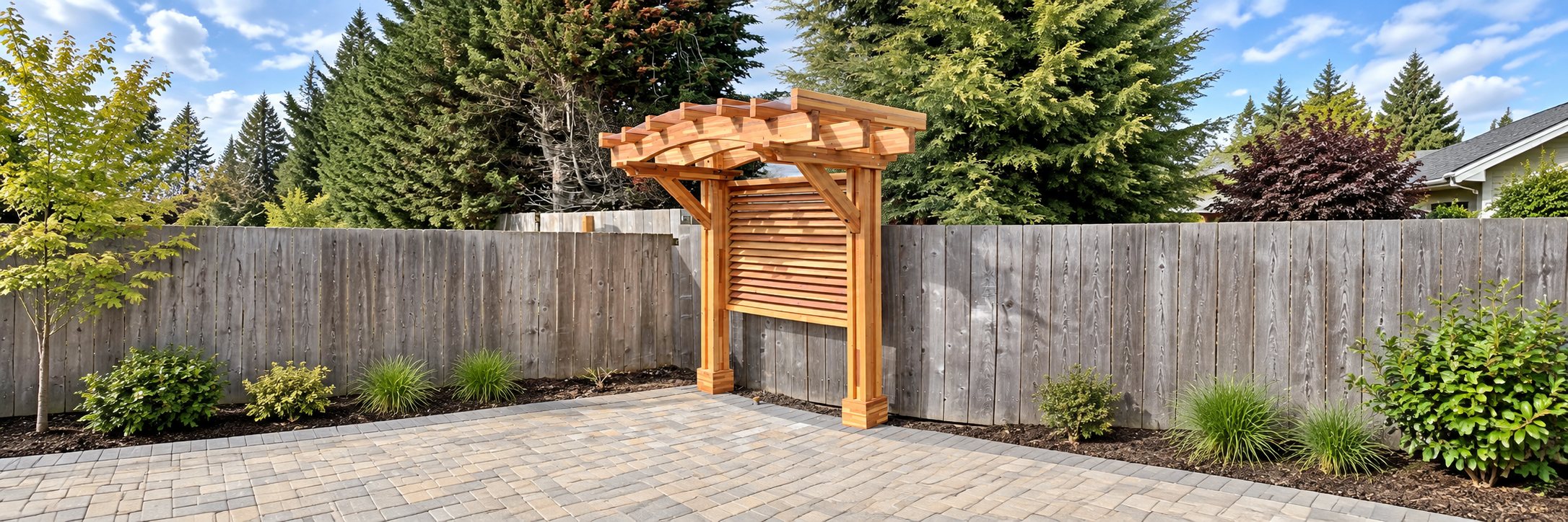 Two-Post Arched Wood Arbor