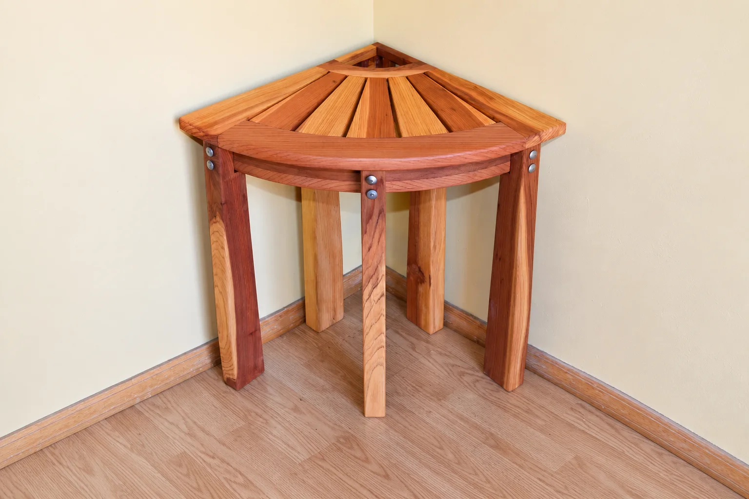 Wooden Corner Shower Bench
