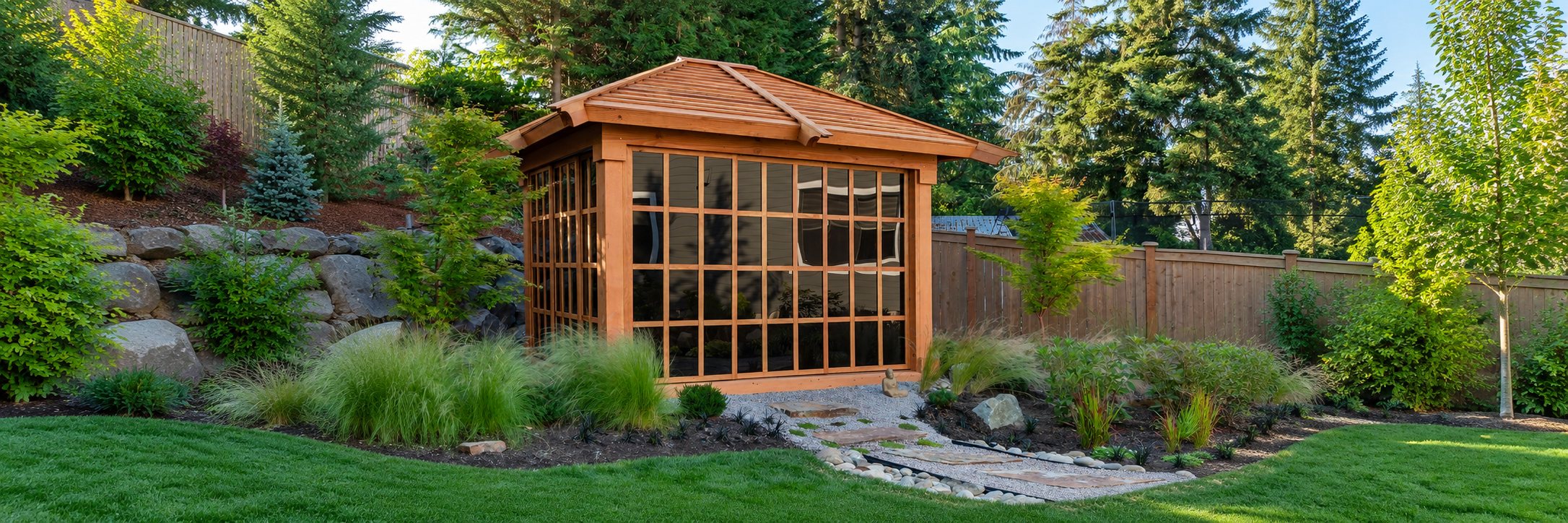 Sun Gazebo with Sliding Doors