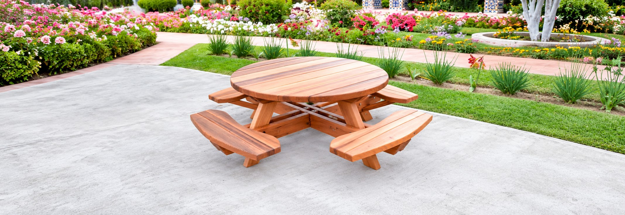 Kid's Round Wood Picnic Table Kit