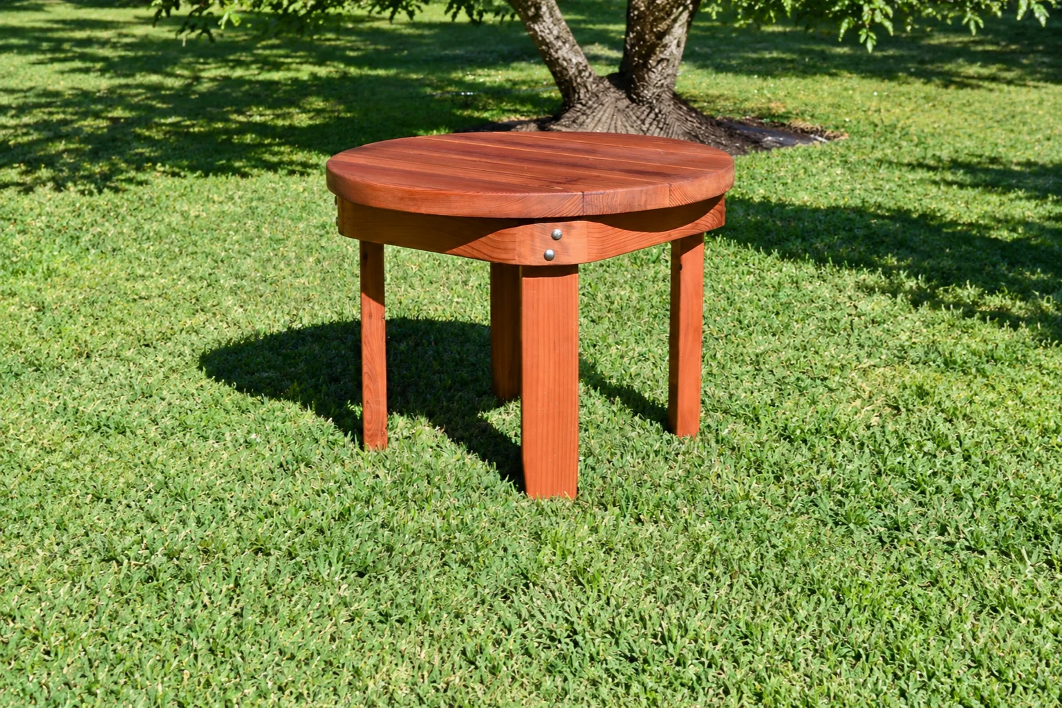 Round Solid Wood Side Table