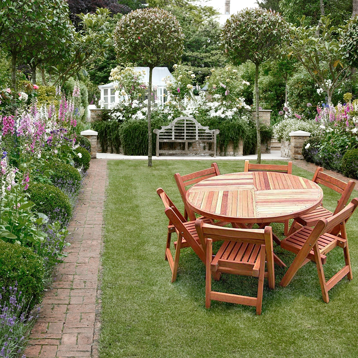 Karyn's Round Wooden Folding Table