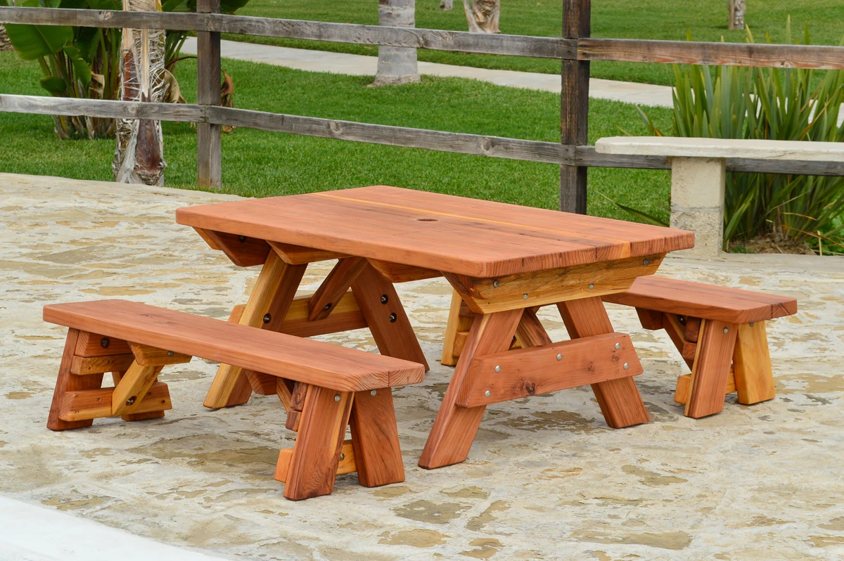 Kid Size Wood Picnic Table (Unattached Benches)