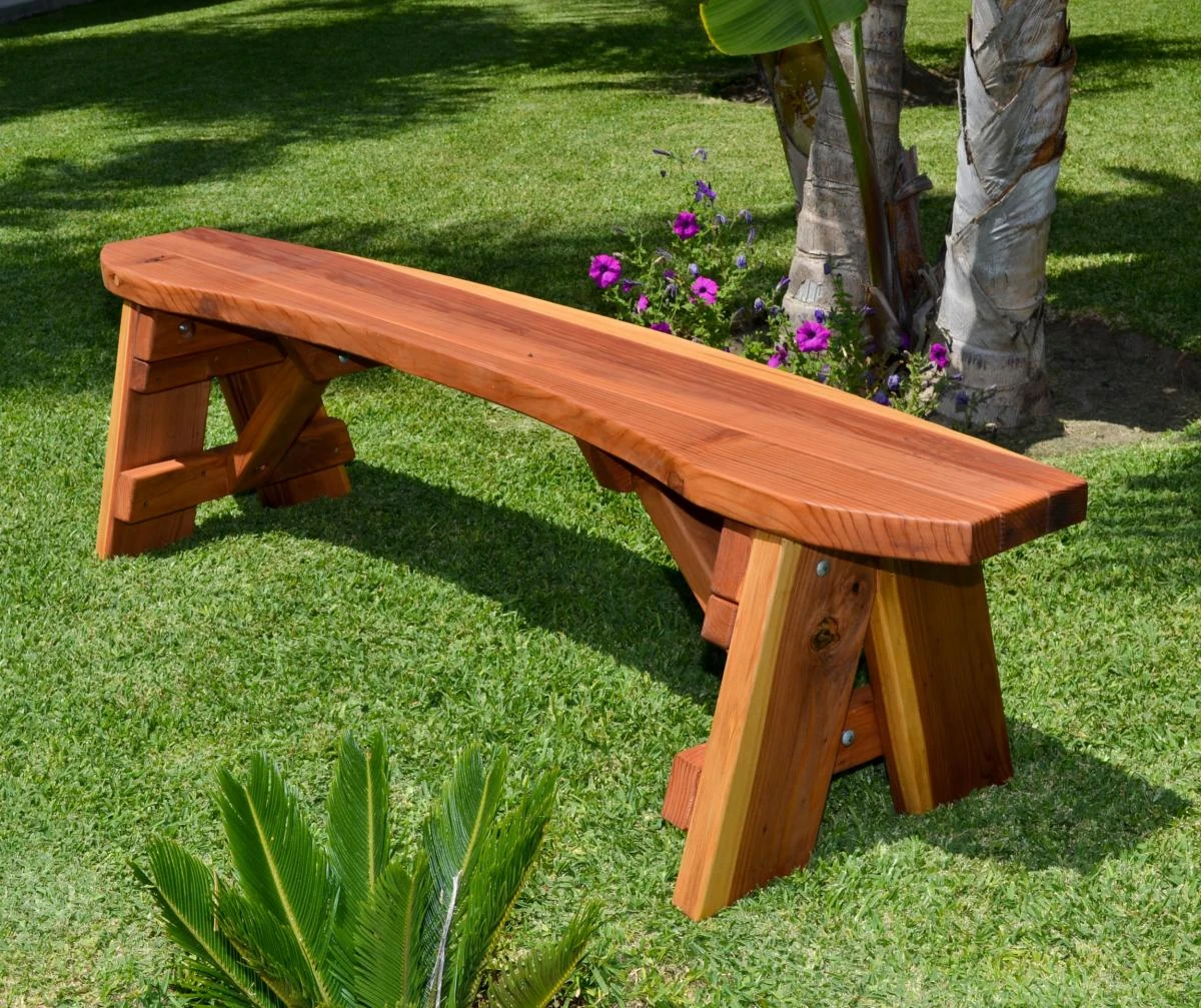 Round Wood Picnic Bench