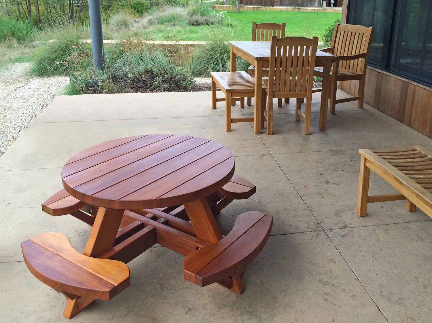 Round Wooden Picnic Table for Toddlers