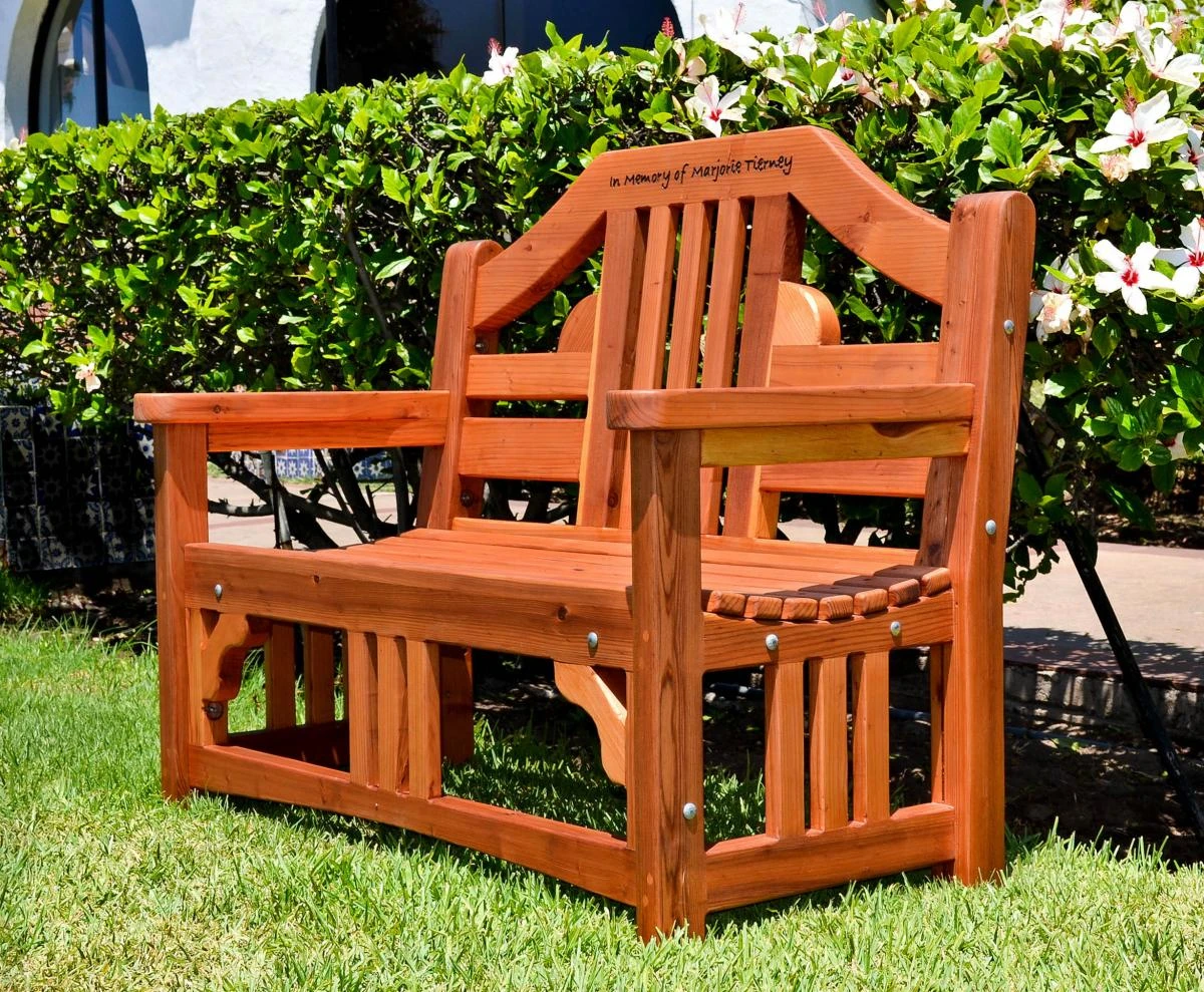 Alan's Engraved Wood Bench