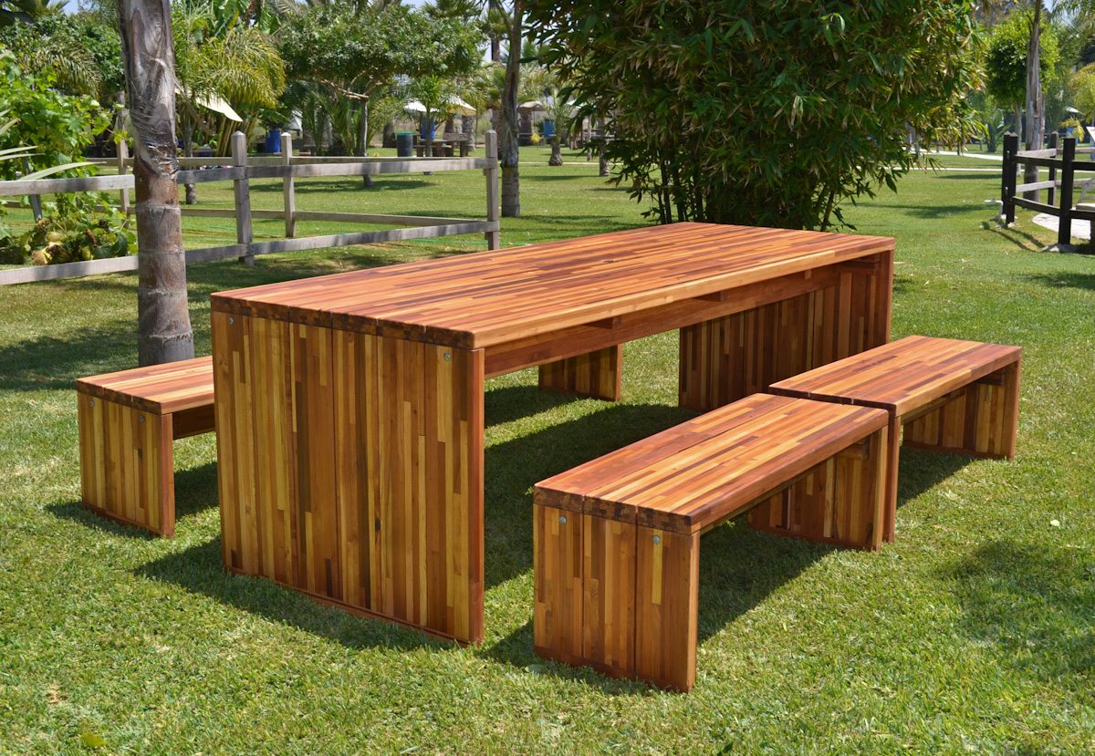 Maynard Modern Redwood Patio Table