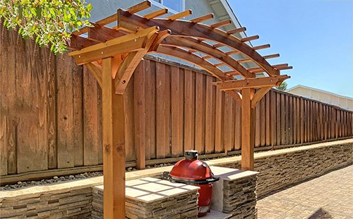 Two-Post Arched Wood Arbor