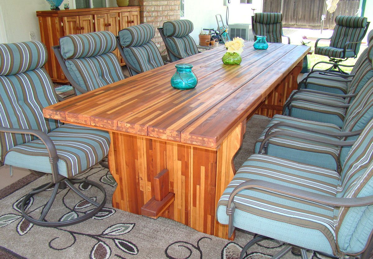 Trestle Natural Wood Outdoor Table