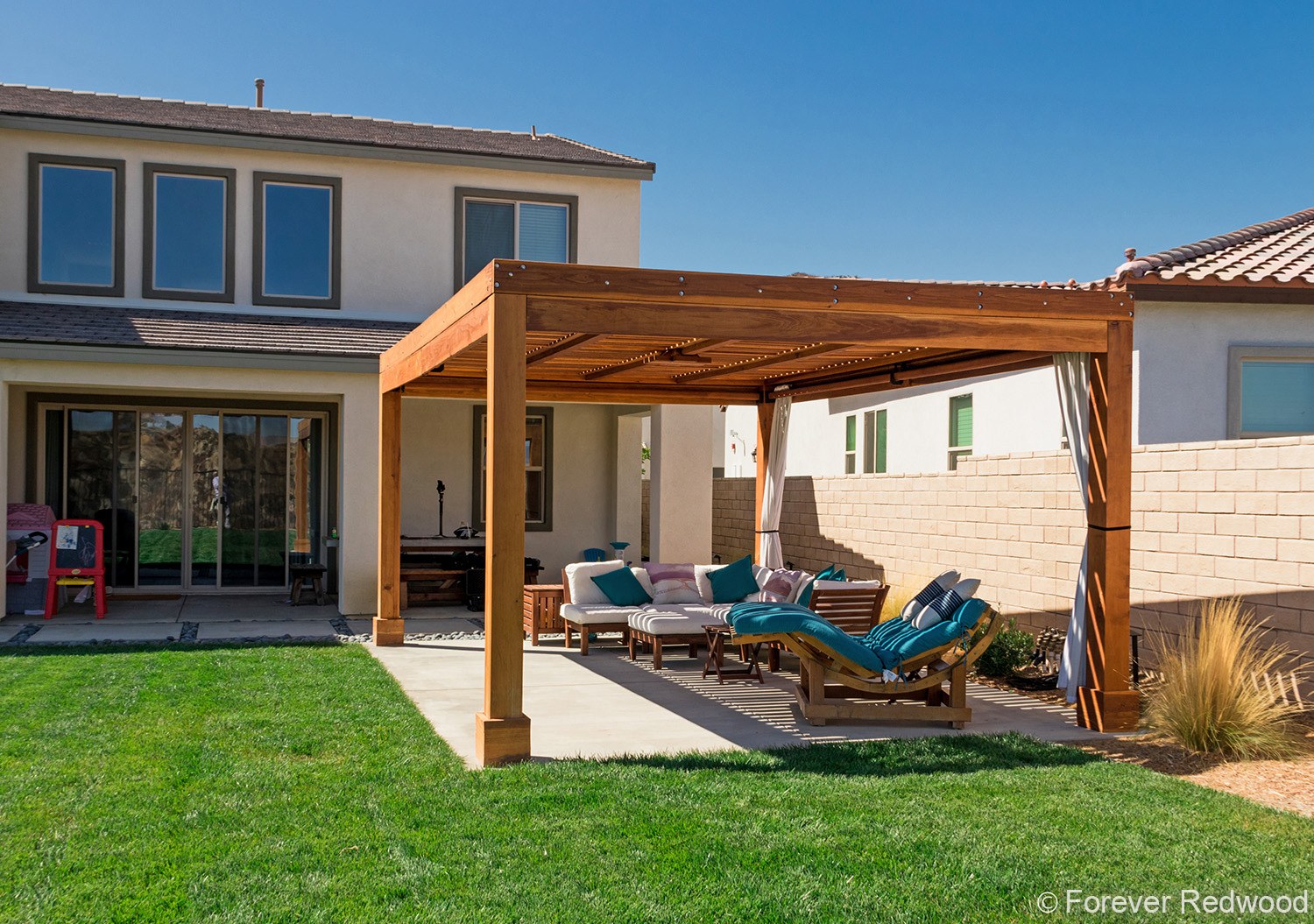 Modern Fat Timber Pergola