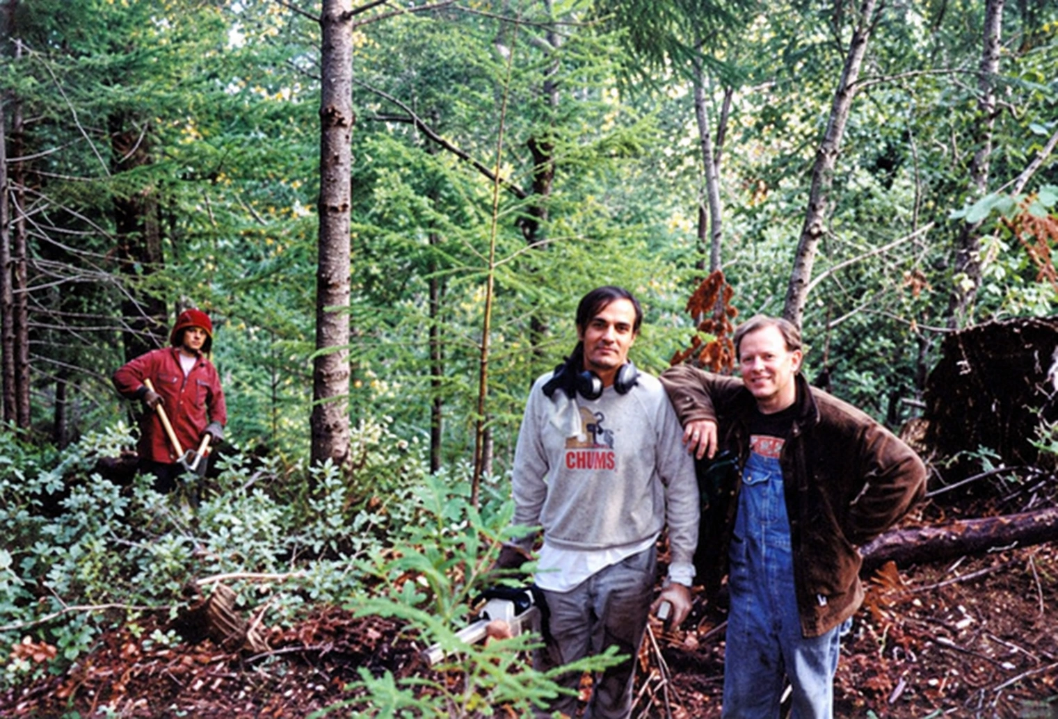 Raul and Frank in the forest, 2000