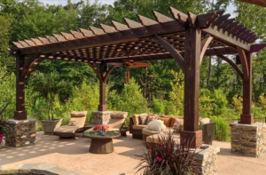 outdoor redwood pergola