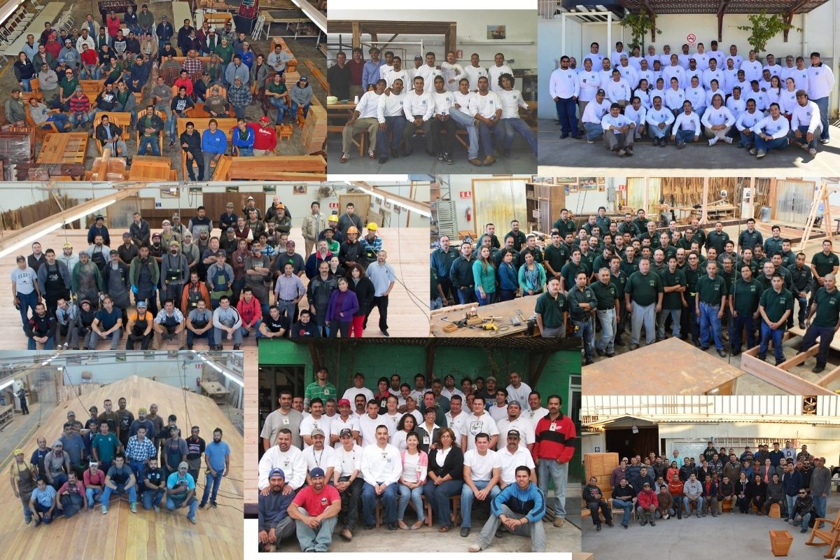 Forever Redwood woodworkers, engineers, and administrative staff over the years