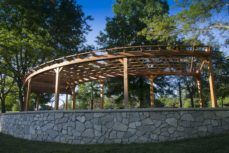 Forever Redwood Fan Pergola at Swan Creek. Photo courtesy of Metroparks.