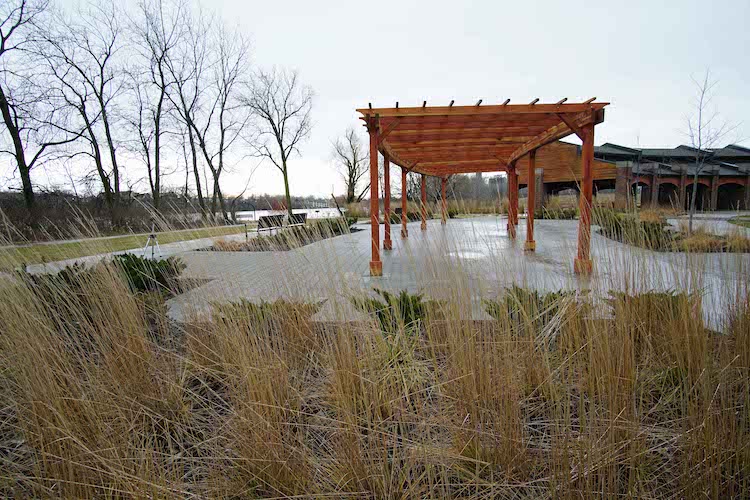 Landscaping with native prairie grasses creates synergy with nature and park-goers. Photo courtesy of Metroparks.