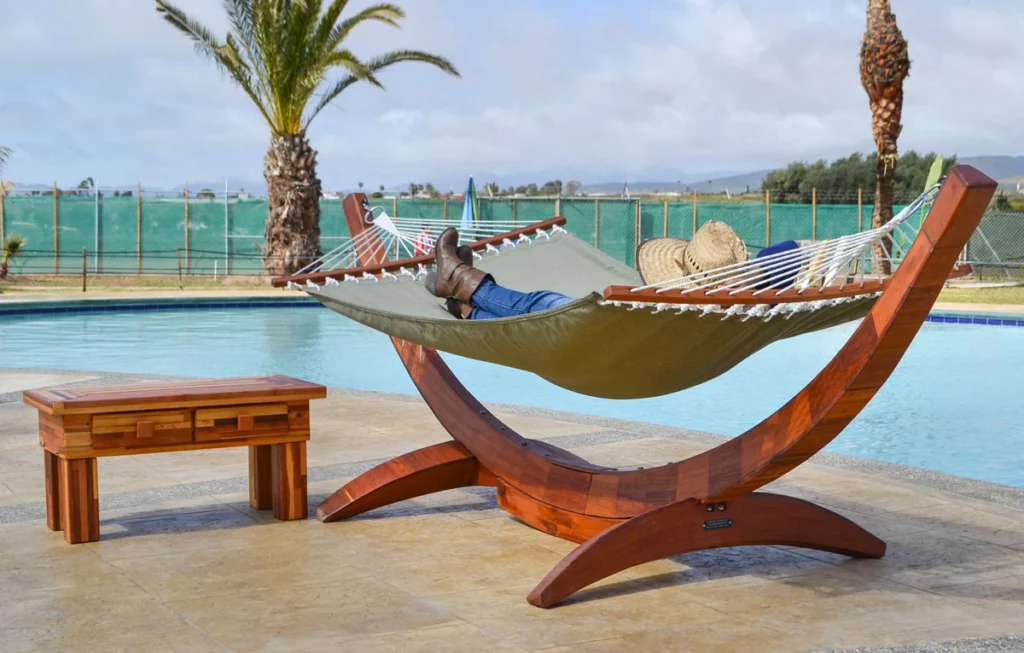 Oversized Coffee Table and Noah's Arc Wood Hammock.