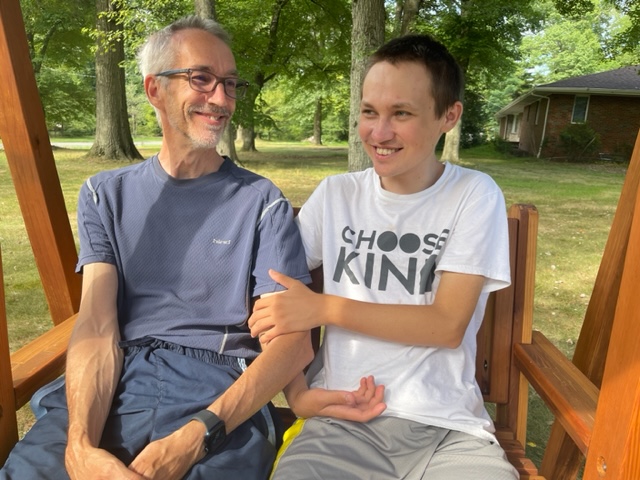 Marc and Harrison on the glider