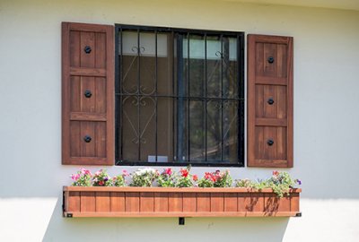 Decorative Redwood Shutters Set