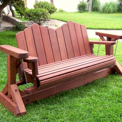 Adirondack Chain Glider (Options: Double XW, Old-Growth Redwood, Cherry Stain).