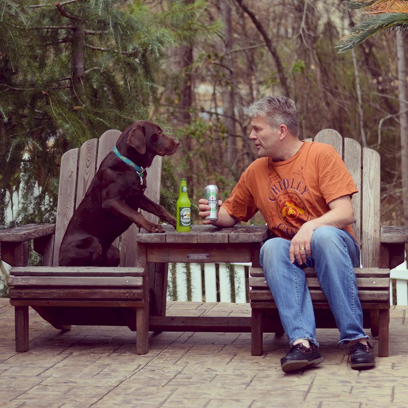 Adirondack Vignette Settee. Photo Courtesy of Magnus Rundqwist & Scout (the Chocolate Lab). Photo shows finish after 5 years out in the weather... Adirondack Vignette Settee. Photo Courtesy of Magnus Rundqwist & Scout (the Chocolate Lab). Photo shows finish after 5 years out in the weather...