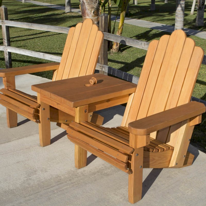 Adirondack Vignette Settee (Options: Standard Width, Douglas-fir, Slightly Rounded Corners, Umbrella Hole, Standard Seat Depth, No Cushion, No Ottoman, Transparent Premium Sealant). Adirondack Vignette Settee (Options: Standard Width, Douglas-fir, Slightly Rounded Corners, Umbrella Hole, Standard Seat Depth, No Cushion, No Ottoman, Transparent Premium Sealant).