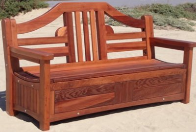 Alan's Redwood Storage Bench