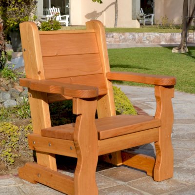 Angel's Armchair (Options: Douglas-Fir, No Cushion, Transparent Premium Sealant). Photo Courtesy of The Estero Beach Resort, Ensenada, Mexico.