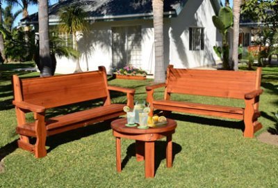 Angel's Rustic Wood Bench