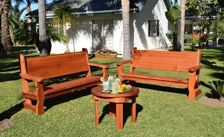 Rustic Wood Bench With Back For Garden Seating Forever Redwood Angel S Rustic Wood Bench