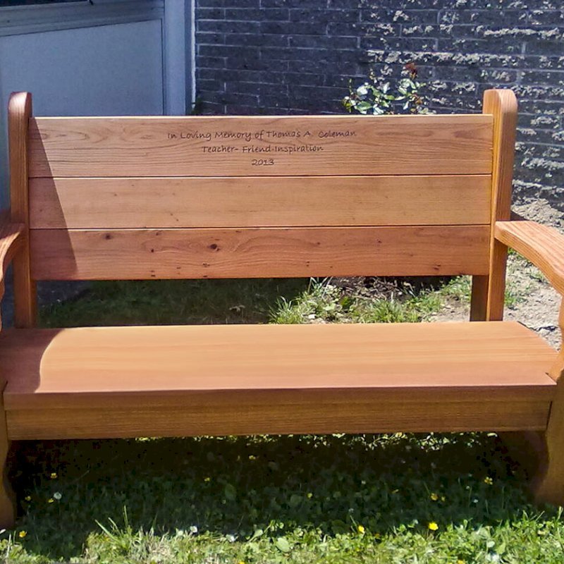 Rustic Wood Bench With Back For Garden Seating Forever Redwood