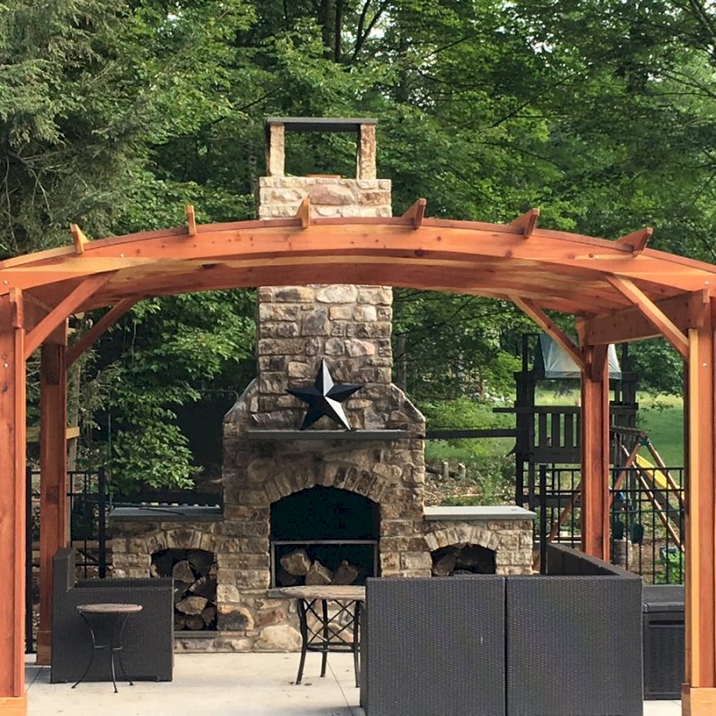 Arched Pergola Kits (Options: 14' L x 16' Arc W, No Privacy Panels, California Redwood, 9ft H, No Electrical Wiring Trim for 2 Posts, Include 4-post Anchoring Kit for Stone, Vertical Post Decorative Trim, No Ceiling Fan Base, No Curtain Rods, Transparent Premium Sealant). Participant of Photo Contest 2017. Arched Pergola Kits (Options: 14' L x 16' Arc W, No Privacy Panels, California Redwood, 9ft H, No Electrical Wiring Trim for 2 Posts, Include 4-post Anchoring Kit for Stone, Vertical Post Decorative Trim, No Ceiling Fan Base, No Curtain Rods, Transparent Premium Sealant). Participant of Photo Contest 2017.