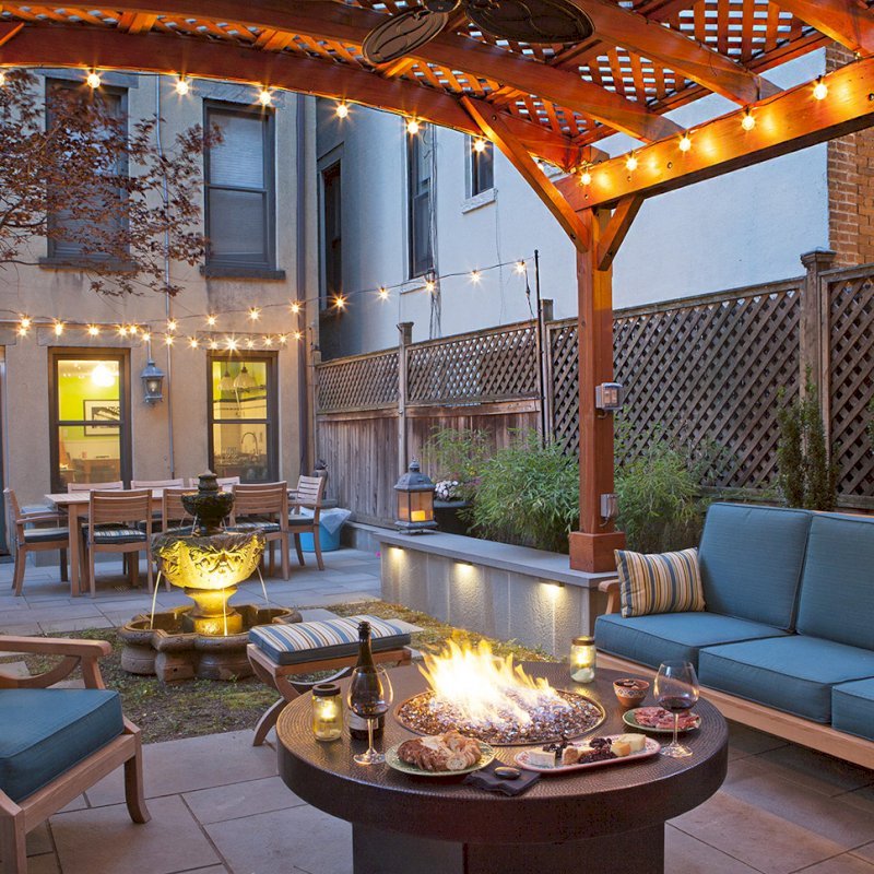 Arched Pergola Kits (Options: 14' L x 14' Arc W, Mature Redwood, 2 Electrical Wiring Trims, Arched Roof with Lattice Panels, 4 Post Anchor Kit for Concrete, 1 Ceiling Fan Base, No Privacy Panels, No Curtain Rods, Transparent Premium Sealant). Photo Courtesy of Steve Walkowiak of Hoboken, NJ. Arched Pergola Kits (Options: 14' L x 14' Arc W, Mature Redwood, 2 Electrical Wiring Trims, Arched Roof with Lattice Panels, 4 Post Anchor Kit for Concrete, 1 Ceiling Fan Base, No Privacy Panels, No Curtain Rods, Transparent Premium Sealant). Photo Courtesy of Steve Walkowiak of Hoboken, NJ.