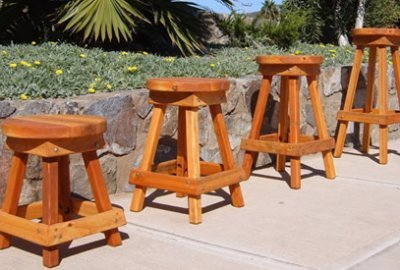 Backless Wood Bar Stool