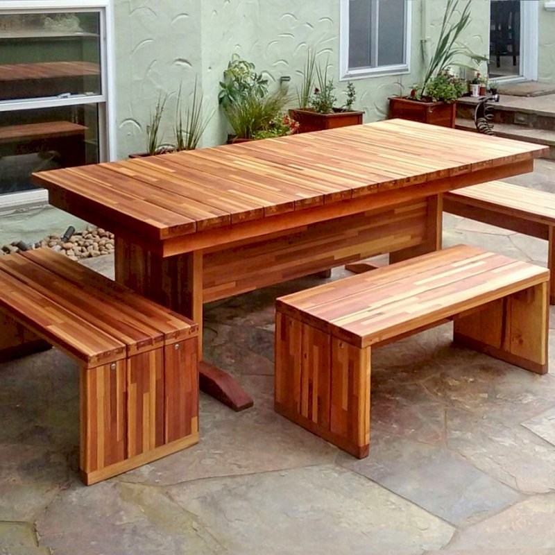 Outdoor Redwood Dining Table Custom Made To Order Tables