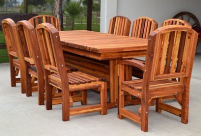 Baja Outdoor Redwood Dining Table