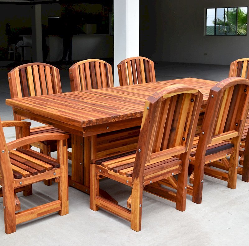 Outdoor Redwood Dining Table Custom Made To Order Tables