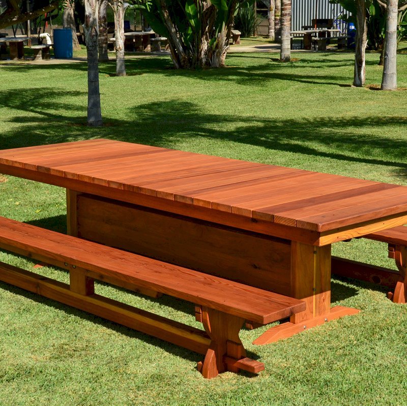 Outdoor Redwood Dining Table Custom Made To Order Tables