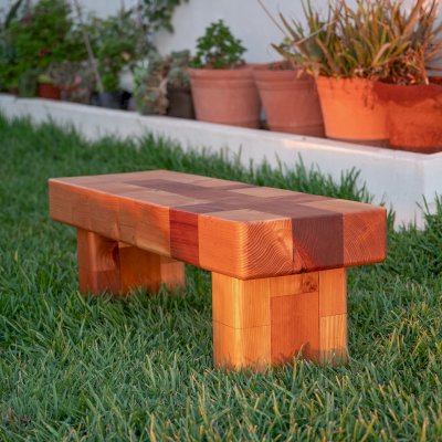 Barney & Betty's Favorite Garden Bench (Options: 48" x 16.5", Mixed of California Redwood and Douglas Fir, Transparent Premium Sealant).