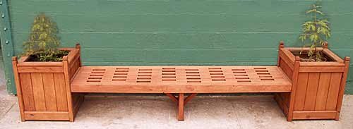 Bench And Planters Combo Built To Last Decades Forever Redwood
