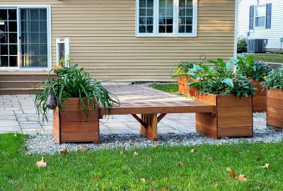 Bench and Planters Combo