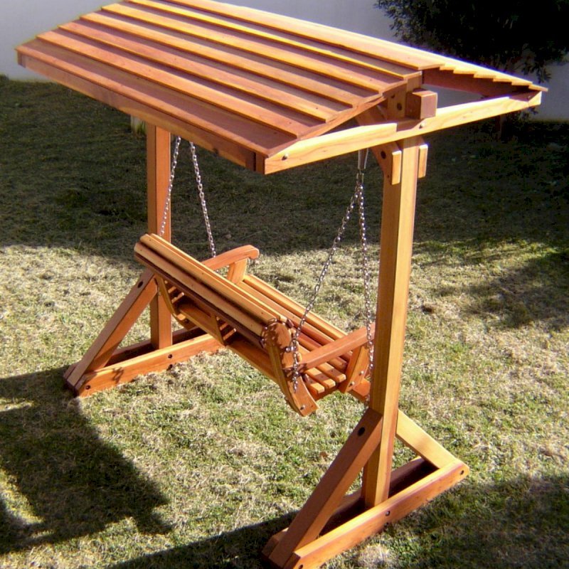 FROM BEHIND: Bench Swing Sets (Options: Standard Bench, Include Swing Roof, California Redwood, Ensenada Style Seat, No Engraving, Transparent Premium Sealant). FROM BEHIND: Bench Swing Sets (Options: Standard Bench, Include Swing Roof, California Redwood, Ensenada Style Seat, No Engraving, Transparent Premium Sealant).