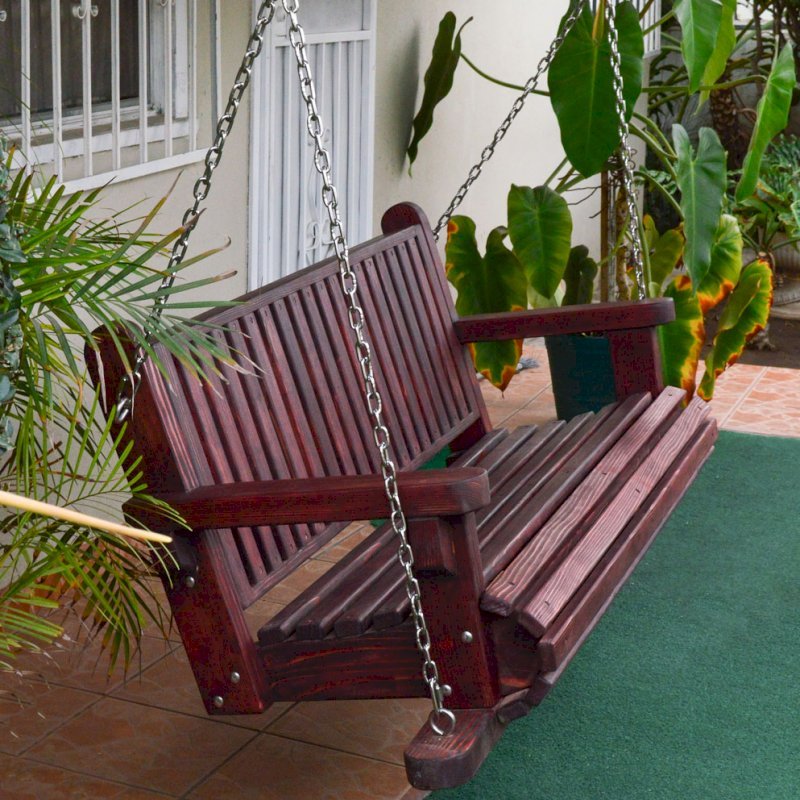 Bench Swings (Seats Only) (Options: Large Garden Bench, California Redwood, Classic Seat Design, No Engraving, All Beam Hanging Hardware, Cherry Stain Premium Sealant). Bench Swings (Seats Only) (Options: Large Garden Bench, California Redwood, Classic Seat Design, No Engraving, All Beam Hanging Hardware, Cherry Stain Premium Sealant).